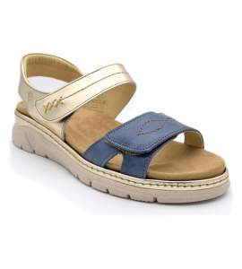 Blauwe Suave 3350 sandaal met dubbele klittenbandsluiting