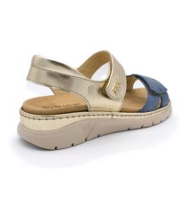 Blauwe Suave 3350 sandaal met dubbele klittenbandsluiting