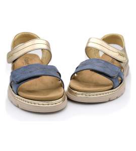 Blauwe Suave 3350 sandaal met dubbele klittenbandsluiting