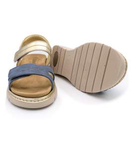 Blauwe Suave 3350 sandaal met dubbele klittenbandsluiting