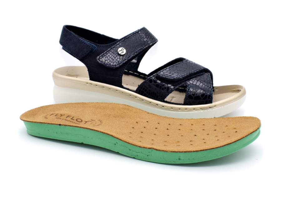 Sandale FlyFlot 20-79006 bleue à scratch avec semelle amovible