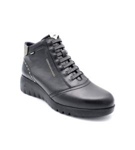 Zwarte Fluchos F2246 enkellaarsjes met elastische veters