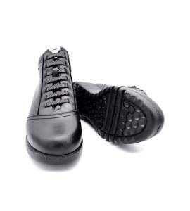 Zwarte Fluchos F2246 enkellaarsjes met elastische veters