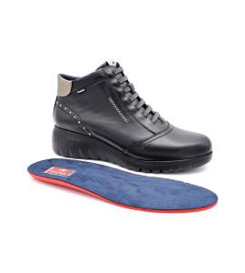 Zwarte Fluchos F2246 enkellaarsjes met elastische veters