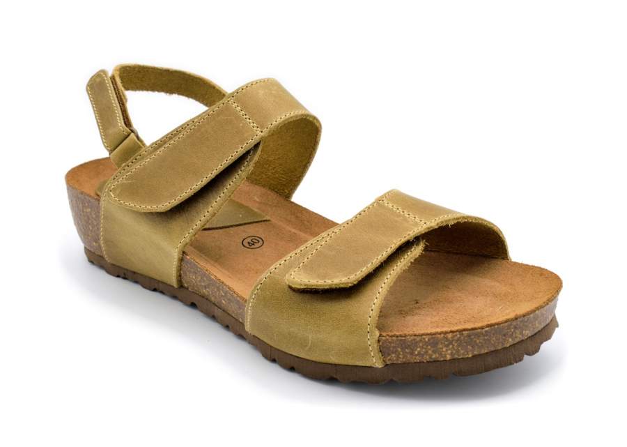 Sandalo Interbios 5343 kaki in pelle