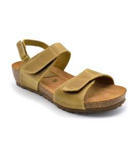 Sandalo Interbios 5343 kaki in pelle
