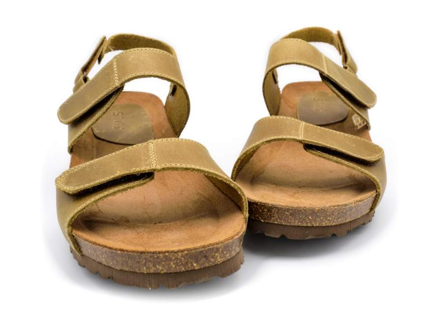 Sandalo Interbios 5343 kaki in pelle