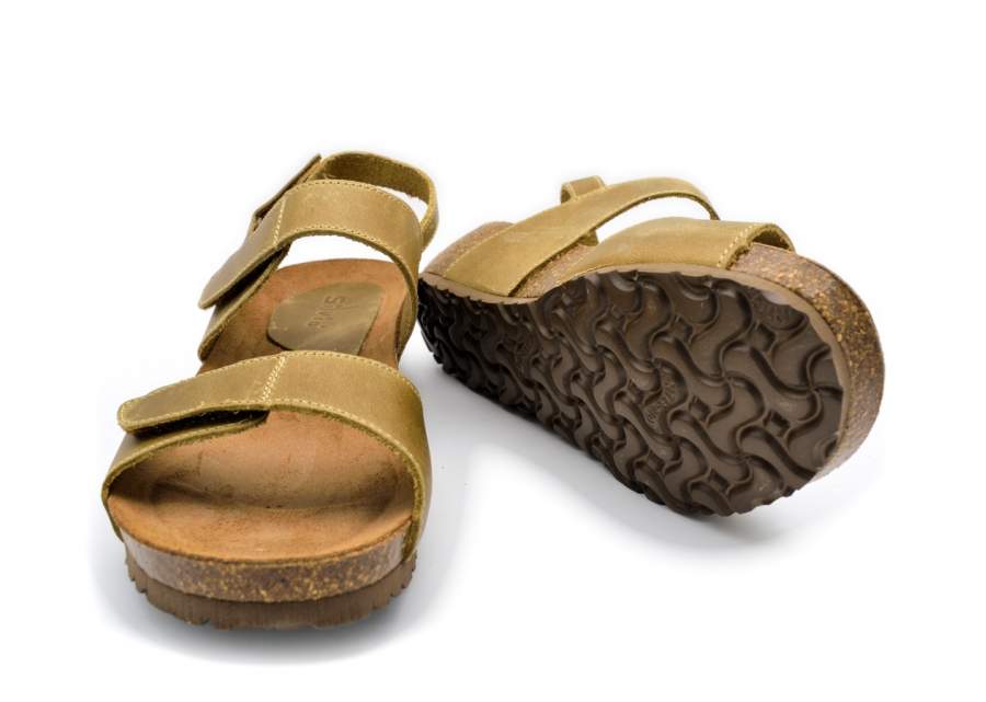 Sandalo Interbios 5343 kaki in pelle