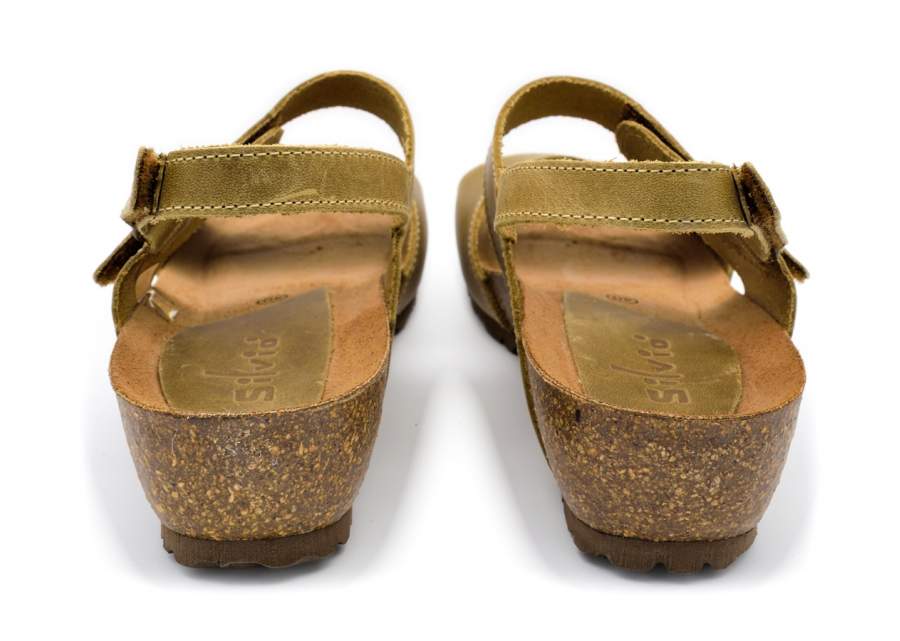 Sandalo Interbios 5343 kaki in pelle