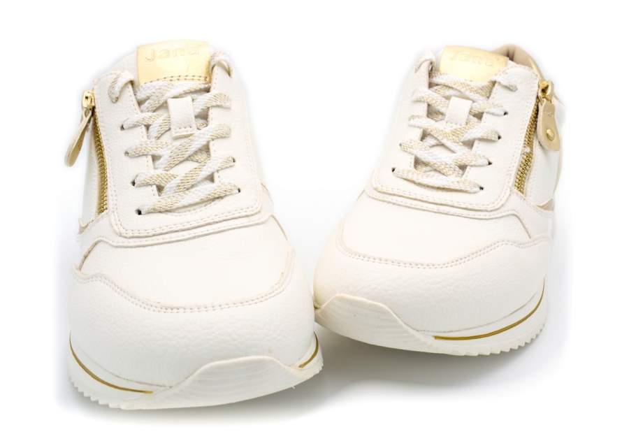 Witte Jana 23774 sneaker met uitneembare binnenzool