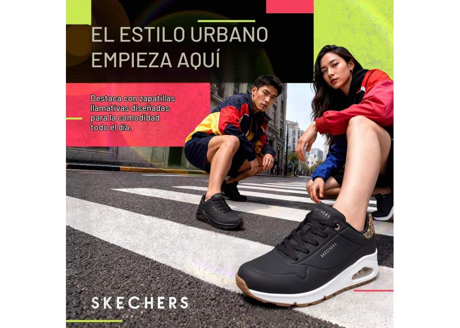 Sort Skechers Uno Jungle Nite-sko til kvinder