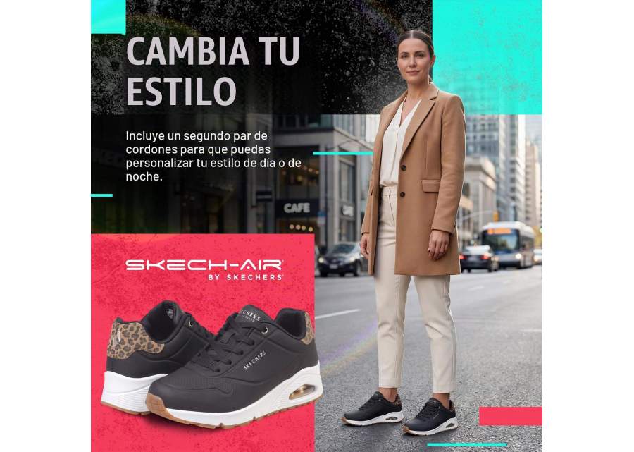 Sort Skechers Uno Jungle Nite-sko til kvinder