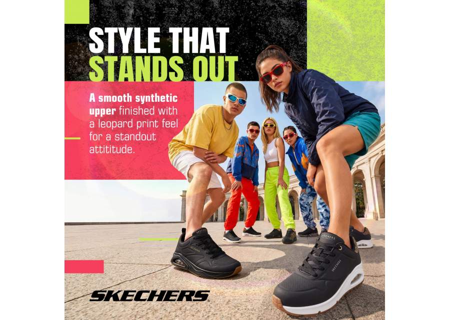 Sort Skechers Uno Jungle Nite-sko til kvinder