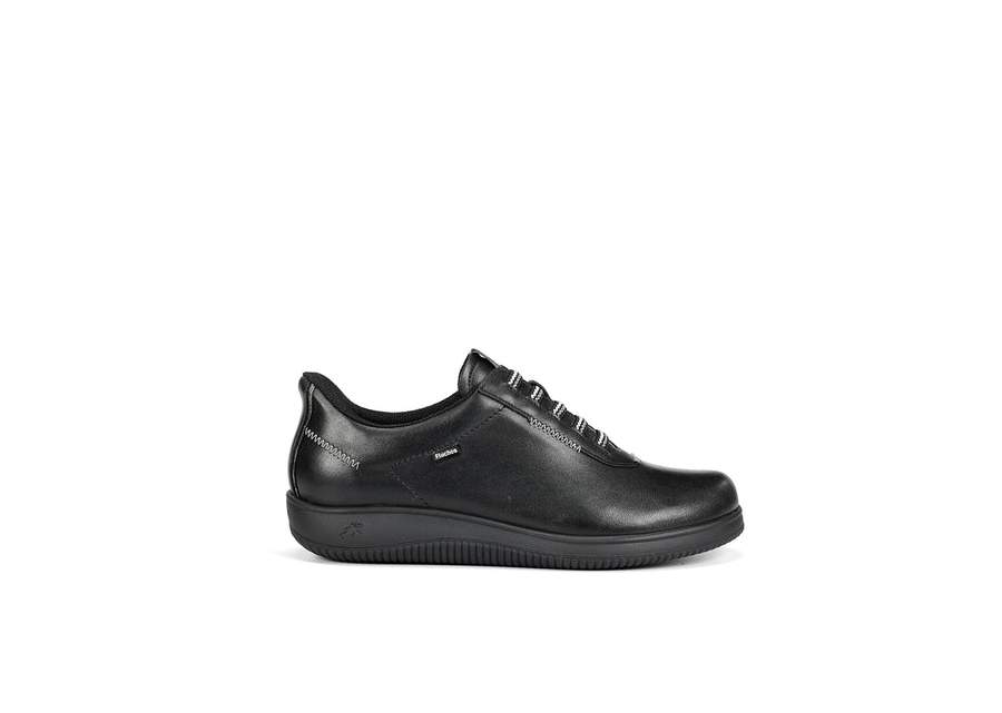 Fluchos F2335 black sport shoe with elastic laces