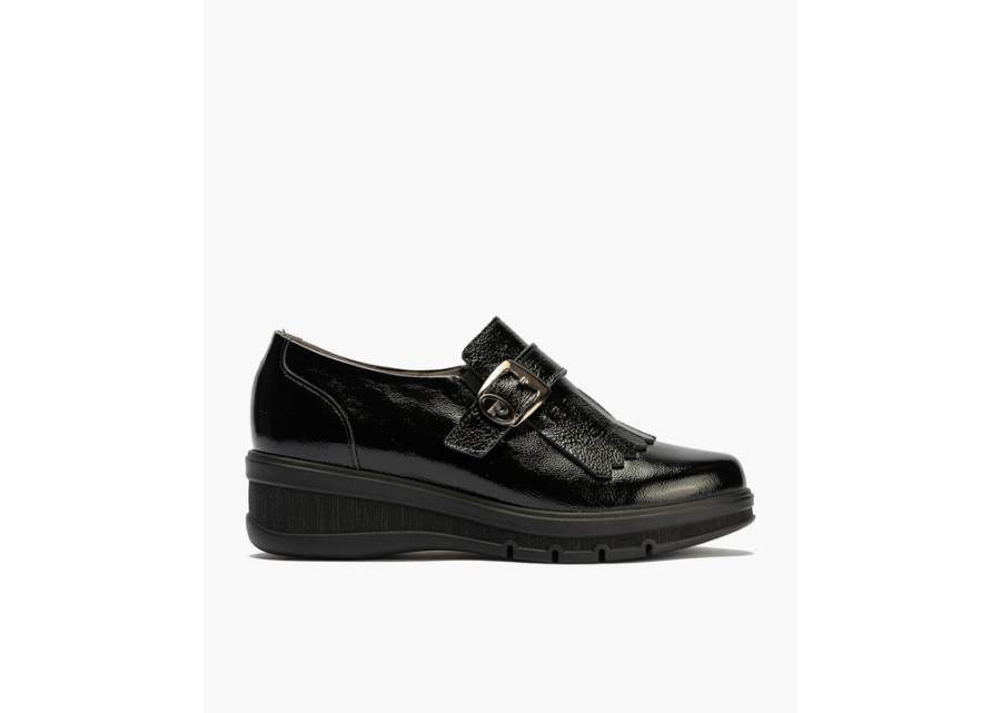 Pitillos 11544 Negro - Abotinado en Charol con Flecos