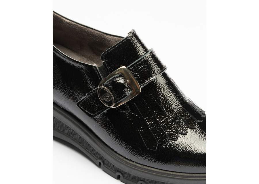 Pitillos 11544 Negro - Abotinado en Charol con Flecos