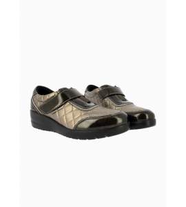 Zapato de piel con velcro Cutillas 45414 bronce
