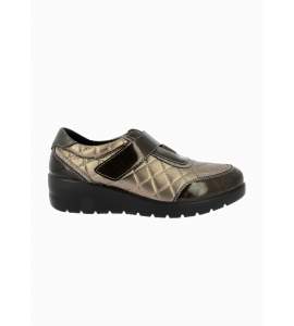 Zapato de piel con velcro Cutillas 45414 bronce