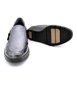 Moccasin sko til indlægssåler alt blødt læder m-3321 bly