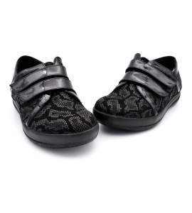 Super bekväma läder/lycra sko cutillas m-50716 svart